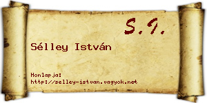 Sélley István névjegykártya